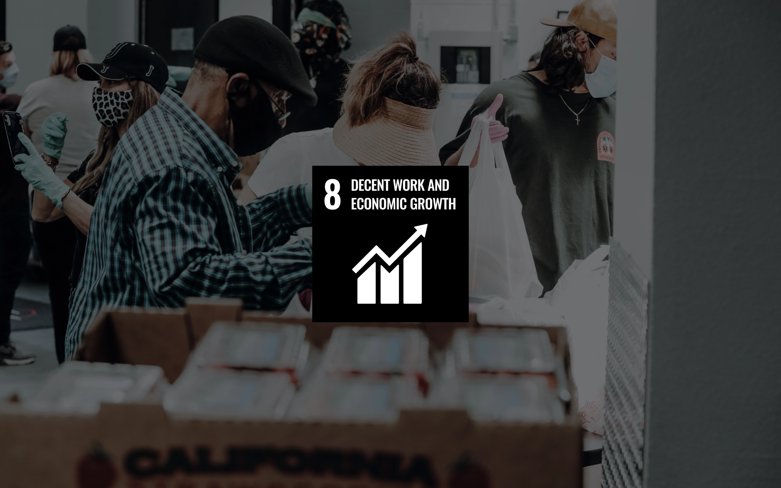 我們的願景_照片壓標章圖 藍天高山的背景上有SDGs13氣候行動及SDGs15保育陸域生態